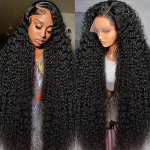 Wigs black 13x4 13X6 Transparent Lace Front Human Hair Wigs Brazilian Deep Wave 4X4 Lace Closure Wig Wet and Wavy Water Curly Glueless Wig human hair lace frontwigs