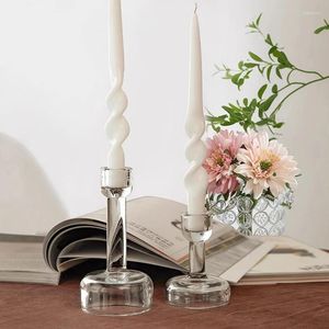 Candle Holders Pack Of 2 Glass Holder For Wedding Centerpiece Pillar Tea Light Outdoor Taper