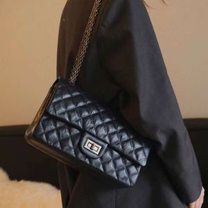 Shoulder Bags Diagonal Cowhide New Cf Chain Sheep Pattern Trendy Fashion Top Layer Autumn/winter Single Straddle Bag Small Ling Grid Oil Wax Fashionable