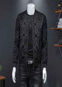 Crown Vintage Jacket Men Spring s Korean Slim Club Outfit Bomber Black Print Jaqueta Masculina 2109043790895