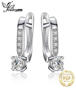 Jolemrypalace 925 Sterling Silver Clip أقراط للنساء أزياء الزركونيا محاكاة الزفاف الماس الزفاف Huggie حلق 29378523