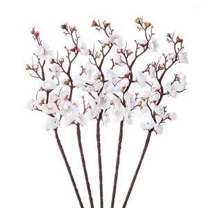 Dekorativa blommor 5 datorer Flower Fake Artificial Plum Blossom Peach Hushållsdekor bröllopsdekoration