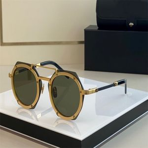 En kaliteli erkek güneş gözlüğü lüks marka tasarım moda tarzı ayna güneş gözlüğü tonları steampunk retro vintage adam gözlükler kadın altıgen gözlük 006 204a