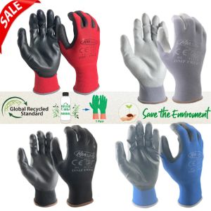 Handskar 24pieces/12Pares Professional Working Protective Gloves Men Construction Women Garden Red Nylon Running Glove