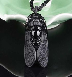 Obsidian Crystal Palm Fortuna Pendant Män och kvinnor Mode Black Stone Jewelry Gift Necklace6293544