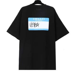 Designer T-shirts VTM Classic Luxury Mens Brand Crop Tops Högkvalitativ hiphopkläder T Skjortor Kvinnor Nya överdimensionerade kortärmade teeskläder 2024