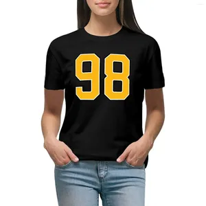 Kvinnors polos gula nummer 98 Lucky Sports Jersey Ninety Eight T-shirt Summer Tops Funny Plus Size T Shirts For Women Loose Fit Pit Fit