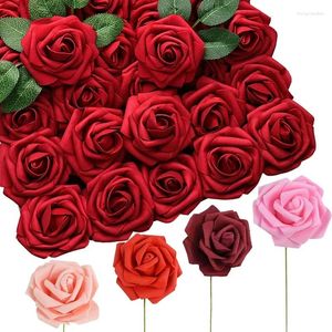 Dekorativa blommor Rose Artificial 25st Foam Fake Roses Wedding Bouquets Centerpieces Mothers 'Valentines Day Gift Party Diy Decoration
