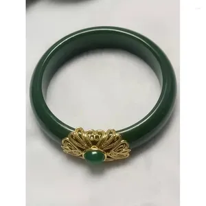 Bangle Manufacturers Wholesale A Large Number Of Outer Mongolia Material Hetian Jasper Spinach Green Women's Jade Bracelet