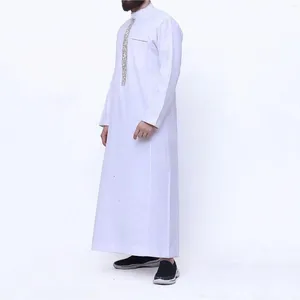 Men's Casual Shirts Hawaiian Men Advanced Breathable Trendy Male Mens Loose Muslim Arab Dubai Robe Long Sleeve Shirt Retro Ropa