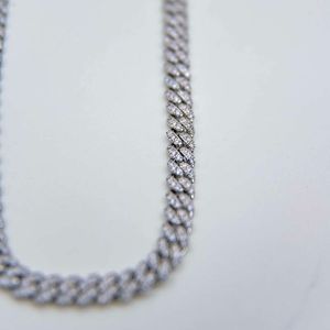 Luxury Hip Hop Chain Sterling Silver 8mm One Row Diamond Ice Miami Moissanite Cuban
