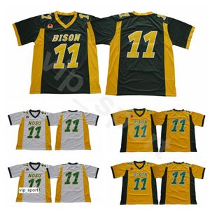 NDSU bizon Futbol Carson Wentz Jersey Yeşil Sarı Beyaz Dikişli Kuzey Dakota Eyalet Koleji Üniformaları Üniversitesi 237V