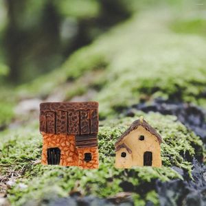 Garden Decorations Home Decorature House Fairy Micro Decor Village Landscape Accessories Ornament för hus Diy Staty Cottage