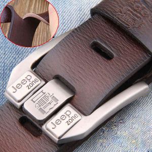 Men Genuine Leather Belt Luxury Brand Alloy Metal Pin Buckle Designer Belts Waist Strap Male for Jeans Design Cintos Masculinos 210326 237c