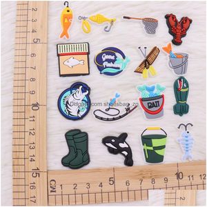 Biżuteria MOQ 20PCS PVC GO WYSOKIE BUTY BUTY BUTY BUTY SET BUT BOTE BUTE BUTS BUCKLE CLOG BUTONS PINS BRAND BRAND BRANDELE DRIP DHEQ5