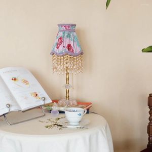 Table Lamps The Name Of Rose Handmade Cloth Lampshade Lamp French Retro Romantic Girl Bedroom Bedside