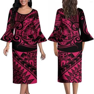 Party Dresses Custom Ethos Slim Dress Vintage Tribal Design Women's Polynesian Maxi Summer Long Sleeve