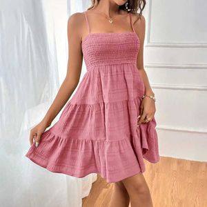 Grundlegende lässige Kleider 2024 Sommer Camisole Sexy Frauen Kleid Urlaub Casual Slim Short Lose Beach Sundress weibliche koreanische Mode Mini Kleider M L xxl T240505