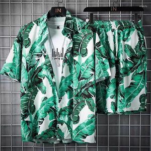 Men's Tracksuits Beach Hawaiian Conjunto de camisetas de mangas curtas impressas personalizadas para homens e mulheres shorts de férias de lazer à beira -mar floral