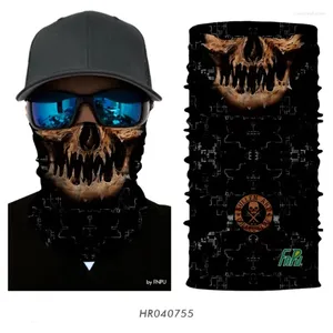 Bandanas 3D Bandana Cycling Scarf Skull Hiking Neck Warmer Face Mask Head Shield Headband Headwear Men Bicycle Fishing Magic