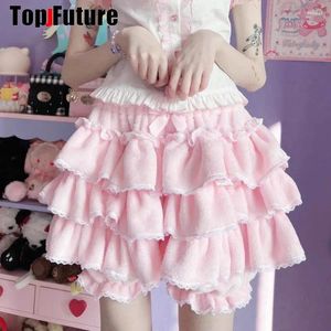 Etekler gotik harajuku y2k kız tatlı lolita balkabağı pantolon peluş şort Japon kawaii ruffles fener tutu etek