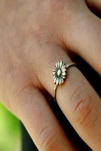 Antikade ringar Womens 925 Sterling Silver Ring Floral Boho Rings Bruden Wedding Presents3801555