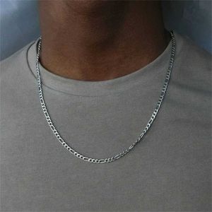 Pendant Necklaces SUMENG New Punk Figaro Chain Necklace Silver Gold Alloy Long Mens Hip Hop Fashion Jewelry Gift 2024 Q240430