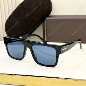 女性のためのサングラスのためのトム贅沢品質の四角いフレーム太いプレートft907ファッションメンデザイナーサングラスクラシックブランドUV保護屋外メガネ