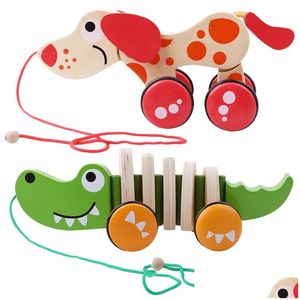 Pull Toys Kids Kids Clogodile Dog Twisting Children Children Animal Puzzles Classic Baby Toy Toy Car Drop Educational Gif Dhre7