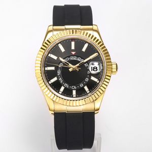 Mans Watch 42 mm Automatyczne mechaniczne zegarek na rękę Business Waterproof Wristwatch Rubber Montre de Luxe zegarki dla mężczyzn 189G