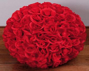 Sztuczne różowe jedwabne kulki całujące kule 15 cm wiszące kwiaty kula na wesele świąteczne ozdoby przyjęcia Dekoracja przyjęcia 7935575
