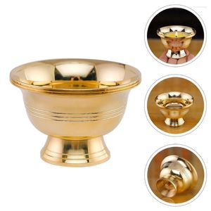 Świecowe uchwyty Buddha Butd Lamp Holder Holder Copper Container Stojak na świątynie retro dekorenty świeczniki