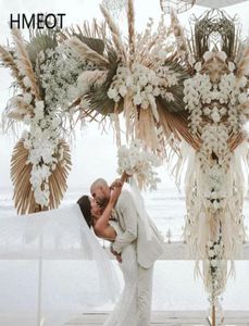 Naturligt torkat blommor arrangemang pampas gräs vass blommor rad diy bröllop rekvisita bakgrund dekor båge blommvägg anpassningsbar 229025889062