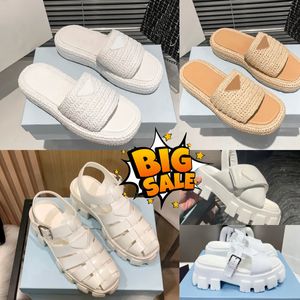 Designer Sandalen Gummi Gummi dicker Soled Baotou Ladies Casual Heighing Schnalle Frau Luxus weiße Outdoor -Strandkühlheit Übung