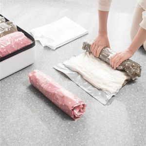 Storage Bags 20pcs Portable Clothes Compression Hand Rolling Clothing Vacuum Bag Travel Space Saver For Luggage