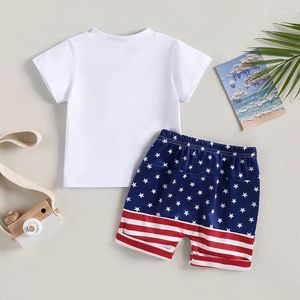 Kleidungssets geborener Baby Boy 4. Juli Outfit Set Summer Eagle Print T -Shirt mit Shorts Vierte süße Kleinkindkleidung