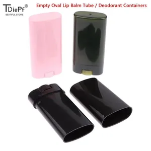 Storage Bottles 1Pc 15g Empty Refillable Bottle Oval Lip Tube DIY Lipstick Tubes Portable Cosmetic Deodorant Containers For Travel
