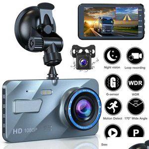 Car DVR A10 4-дюймовый HD 1080p Dual Lens Video Recorder Dash Cam Smart G-Sensor Задняя камера 170 градусов широкоугольной разрешения TRA DREL DH7NJ