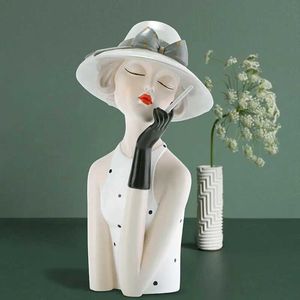 Dekorativa föremål Figurer Lätt lyxig flicka på hög nivå Sense Ornament Living Room Decor TV Cabinet Desktop Staty Shop Window Decor Crafts Gift T240505