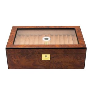 Classic Desktop Double Layer Humidifier Cigar Humidor Handmade Wooden Cedar Wood Storage Box Cigar Case