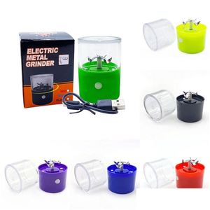 Smoke herb Smoking Akcesoria Matic Electric Portable Grinders USB ładowanie kruszarki tytoniowej z przyciskiem wyświetlacza