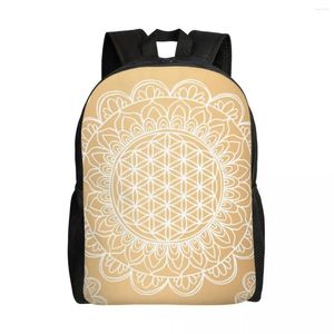 Рюкзак Золотой цветок жизни рюкзаки Мандалы для женщин -школьных студентов.