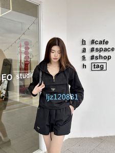 2024SS Spring/Summer New Women's Set Hooded Pullover Classic Triangle Shorts Sports Fashion Set Hooded Sprint Shirt shorts set women pants suit blazer pants S-L