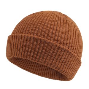 Vinterman Brimfri Bonnet Cap Autumn Fashion Women Sticked Beanie Multicolor Pullover Hats för vuxna