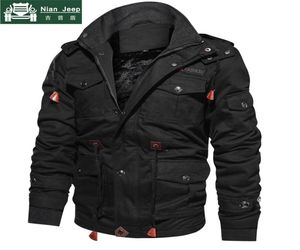 新しい冬のフリースジャケットメンズアウトウェア厚い温かいフード付きコートメンズミリタリージャケット男性高品質の服プラスサイズM4XL C10013382211