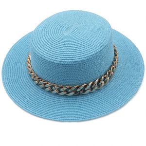 Chapéu de praia para feminino de verão Casual Casual Casual Casual Lady Lady Classic Flat Bowknot Straw Hat Sun Girls Fedora Hat 240429