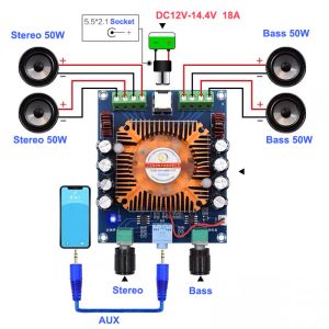 Amplificatore TDA7850H 2*50W + 2*50W 4 CANALI AUDIO Digital Amplificier Board Classe AB Stereo Subwoofer AMP