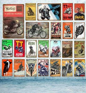 2021 TT Остров Man Metal Poster Retro Motorcycle Races Бляшка настенные настенные рисование тарелка паб батончик гараж домашний декор винтажный олово знаки1804130