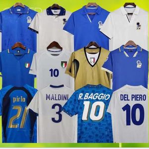1982イタリーズレトロサッカージャージ1990 1996 1998 2000ホームフットボール1994 Maldini Baggio Donadoni Schillaci Totti Del Piero 2006 Pirlo Inzaghi Buffon 219V