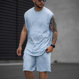 Herrbanor streetwear män kläder matchande kostym sommar kostym man sport lös kort ärm skjorta shorts tonåringar modeuppsättning